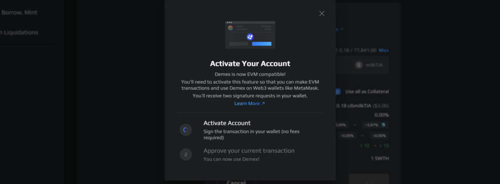 activate demex account when using for the first time