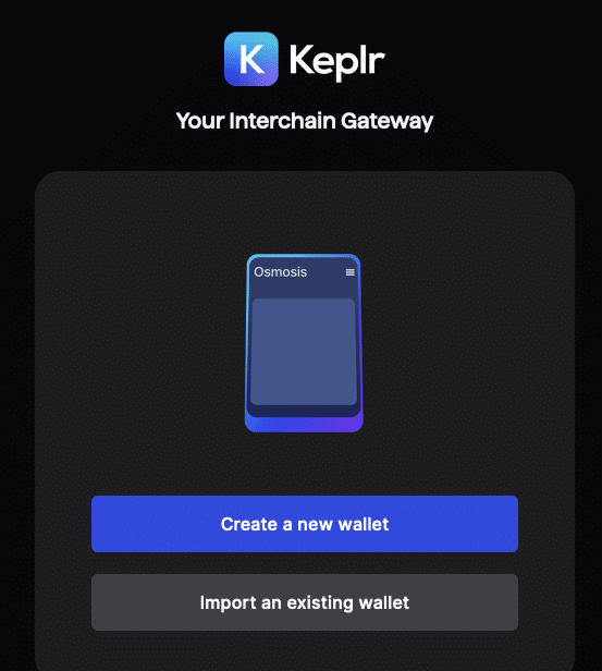 create new keplr wallet for SEI