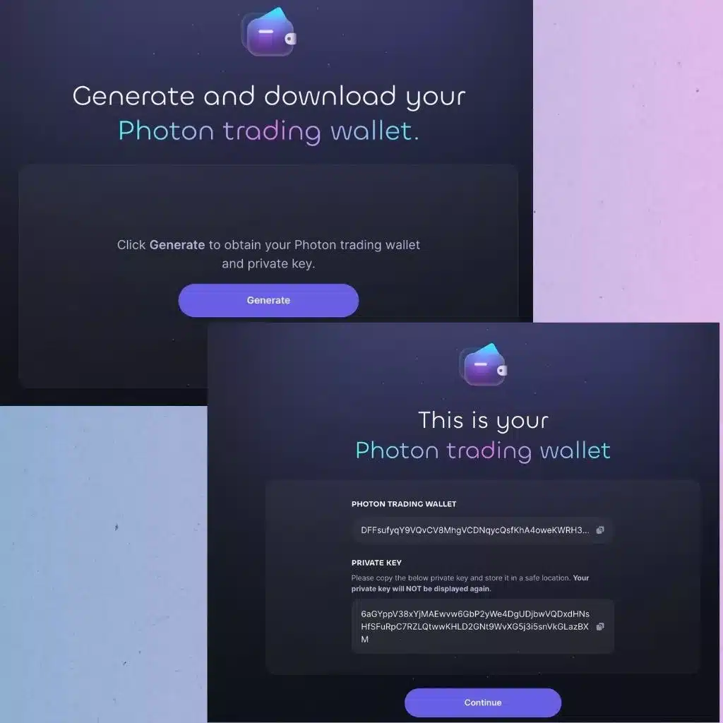 connect to photon solana generate wallet